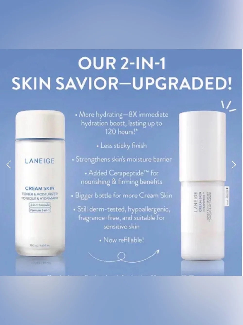 LANEIGE SET- Cream Skin 50ml & Bouncy & Firm Lip Treatment 12g NWB